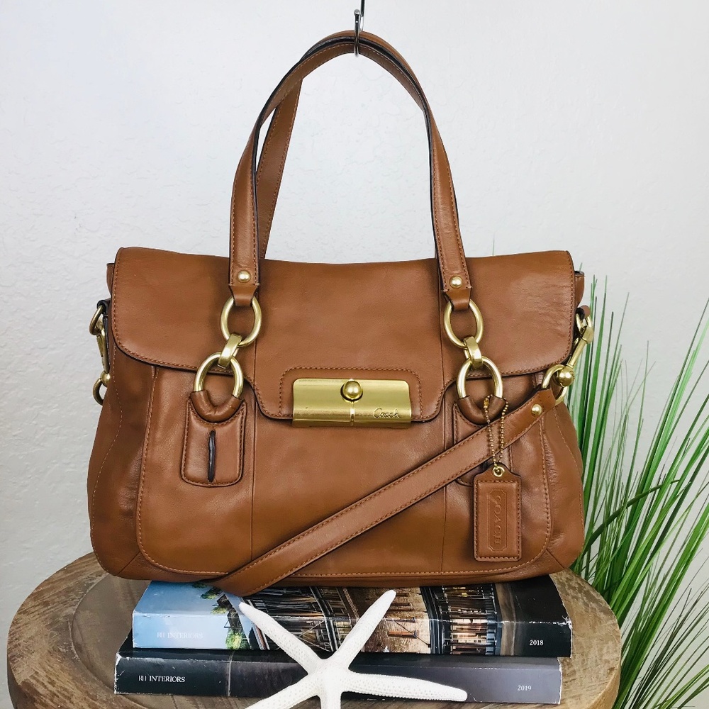 COACH TAN LEATHER SATCHEL